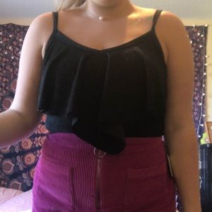 Shimmery black onesie tank